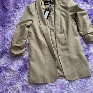 PIECES Taupe Longline Blazer